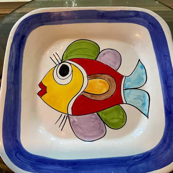 VINTAGE NUMBERED HAND PAINTED ITALIAN POTTERY by NINO PARRUCCA - Picture 1 of 5